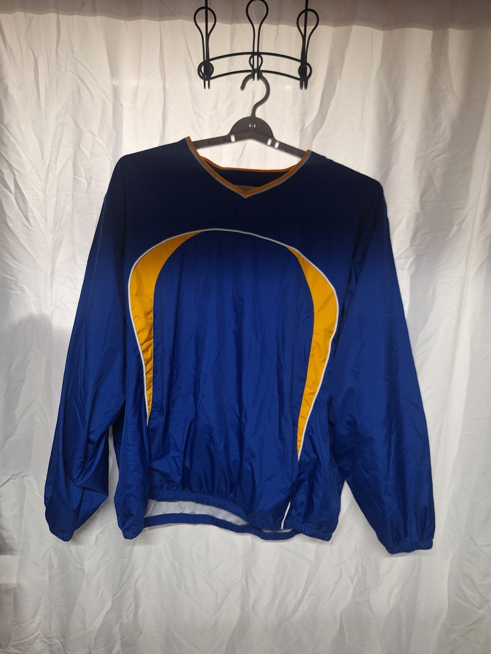 Men's Blue and Yellow Pullover Windshirt